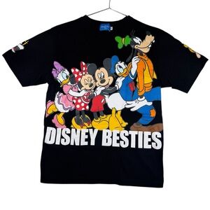 Tokyo Disney Resort "Besties" Black T-Shirt with Mickey Mouse and Friends Size S